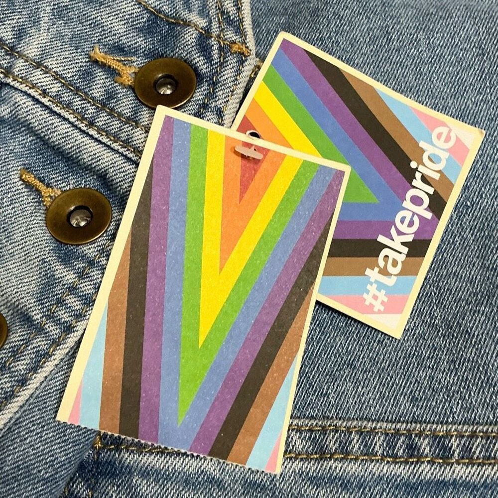 Mossimo Supply Co. Blue Jean Shorts with Rainbow Straps “Queen” - Picture 5 of 8